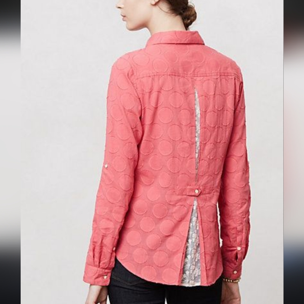 Anthropologie Isabella Sinclair Lacework Popover hot pink Lightweight blouse
